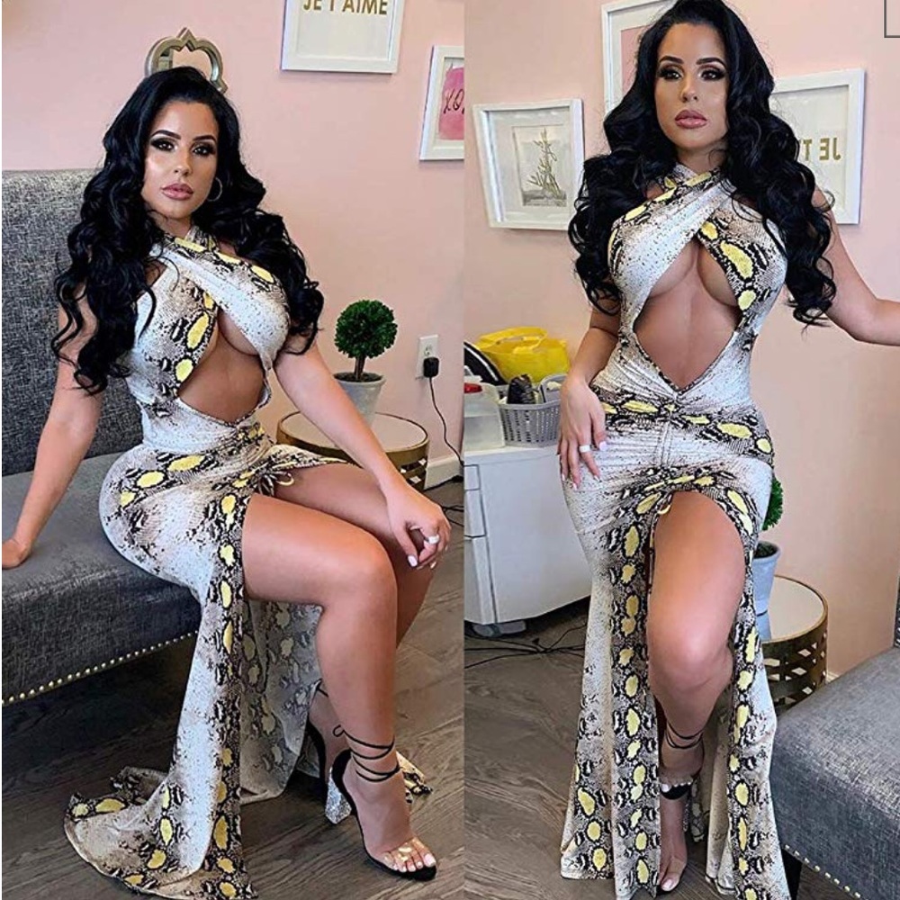 Snake 🐍 Print Maxi Criss Cross Dress